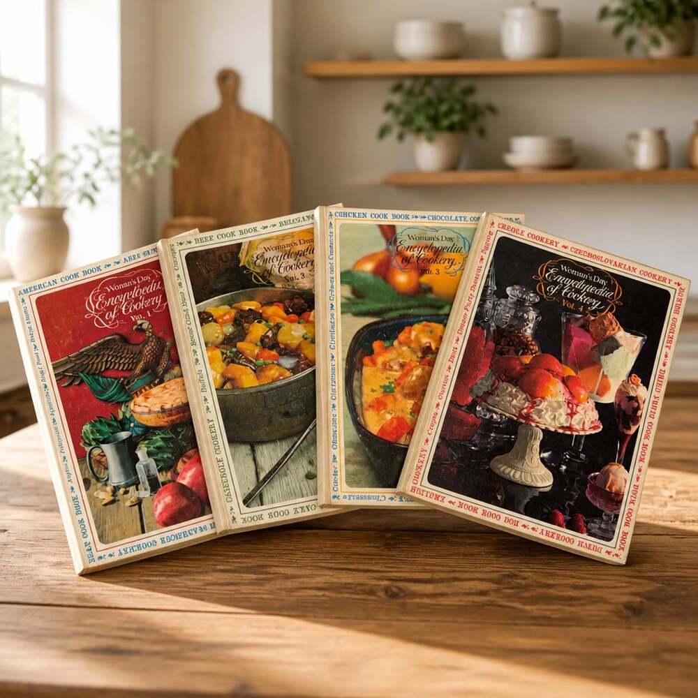 VTG Womans Day Encyclopedia Of Cookery Volumes 1-4 Hardcover